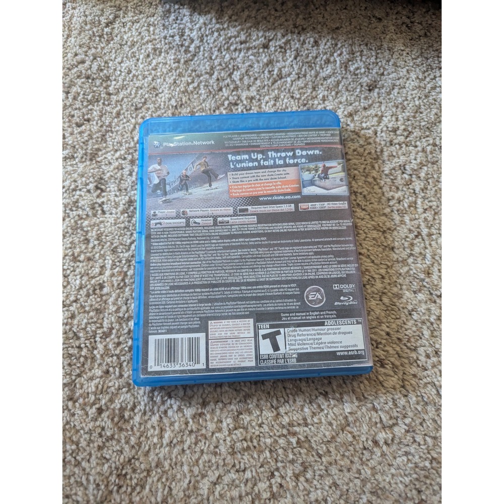 Skate 3 Sony PlayStation 3 PS3 EA Sports Skateboarding Video Game Disc Case - Picture 2 of 4
